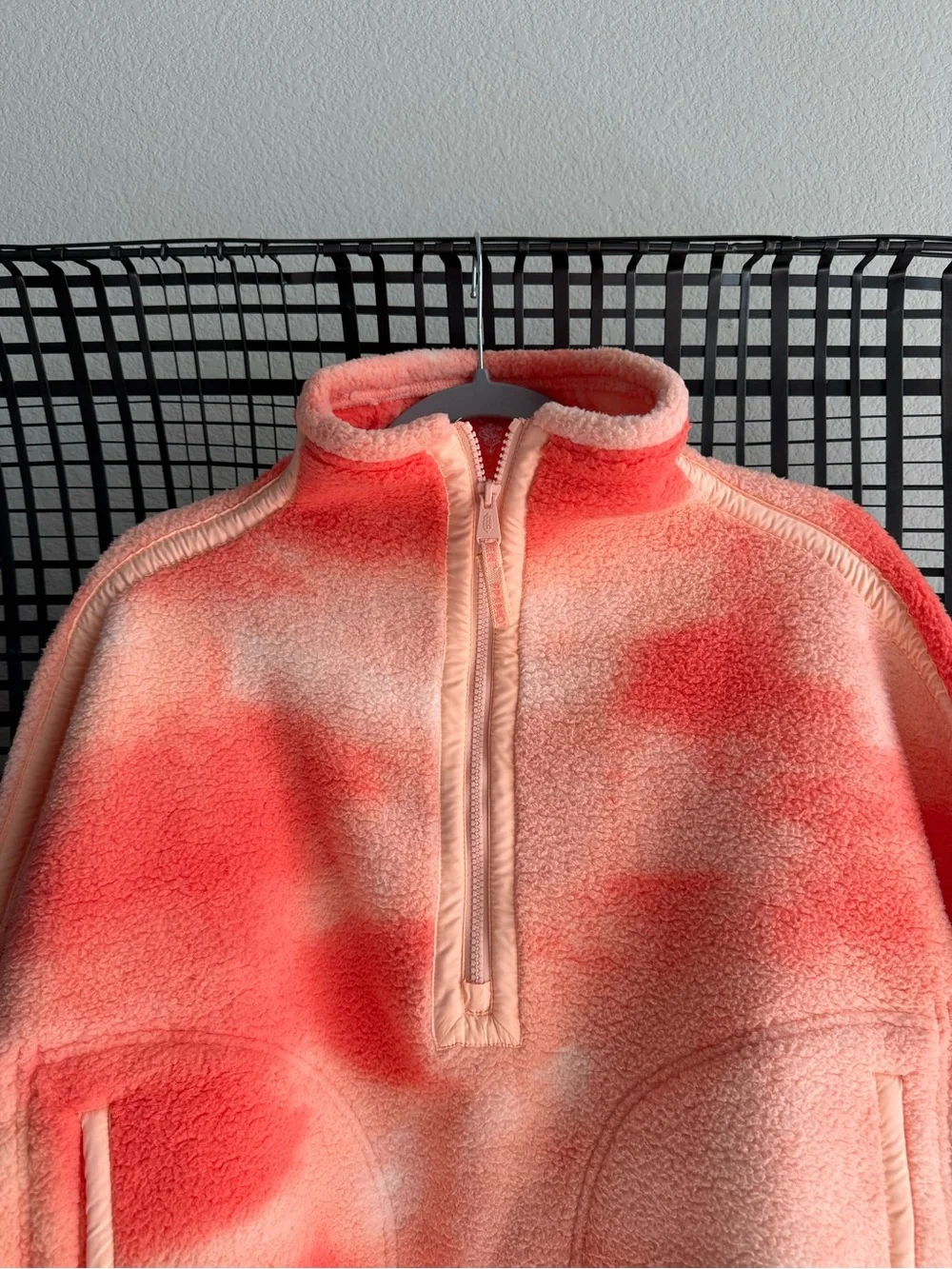 Free people Mountain High Printed Half-Zip Fleece Watercolor Logo Fruit Punch